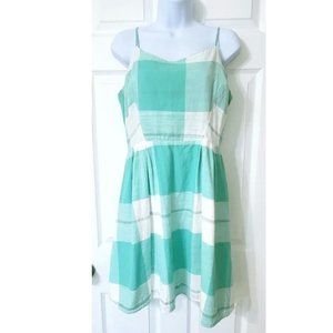 EUC Old Navy Smocked Plaid Mini Dress in Aqua Green Cotton Sundress - M